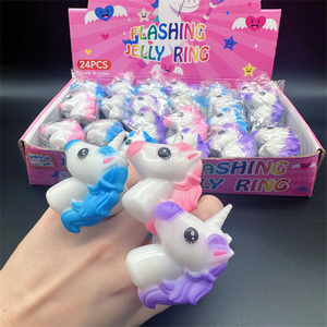 Factory Toy <b>unicorn</b> Ring with Lights Animal Pony Head Party Finger Light Toy High Quality <b>Gift</b> Ring Animal Shaped LED Ring - Product Image 2