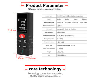 Medidor Láser de Distancia 40m 60m 80m con 2 Niveles de Burbuja, Unidades en Metros y Pies, Pantalla LCD Retroiluminada, Herramienta de Medición Láser para Distancia, Área, Volumen y <span class=keywords><strong>C</strong></span>álculo Pitagórico - Product Image 2