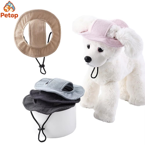Cappello da Sole per Cani Petop Factory in Corduroy Traspirante con Fori per le Orecchie e Cinturino Regolabile, Cappellino da Esterno per Cani di Piccola e Media Taglia - Product Image 1