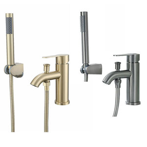 Single Handle Basin Faucet Set Stainless Steel Single Hole <b>Deck</b> Mounted With Shower Head Ceramic Valve Core - Product Image 2