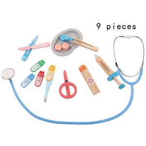 En bois Drôle Semblant Jouer Vrai Cosplay Jeu <span class=keywords><strong>de</strong></span> Médecin <span class=keywords><strong>Jouet</strong></span> Dentiste Médecine Boîte Semblant <span class=keywords><strong>docteur</strong></span> jouets pour les enfants - Product Image 6