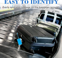 Porte-étiquette de bagage personnalisé, facile à identifier, étanche, pour valise, avec boucle, pour nom et identification
