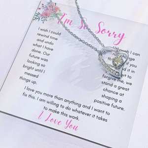 UIONEN Collier pendentif cœur en cuivre avec carte personnalisée – Cadeau d'excuse et de réconciliation pour votre partenaire - Product Image 4