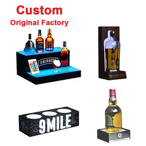 Exhibidor de Vino Iluminado LED Personalizado de Fábrica, Exhibidor de Acrílico para Licores, Presentador de Botellas de Cerveza, Exhibidor con Logotipo - Product Image 1