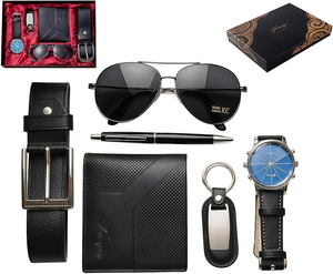 Set Regalo di <span class=keywords><strong>Lusso</strong></span> 6 in 1 per Uomo d'Affari: Orologio, Portafoglio, Cintura, Occhiali da Sole, Penna, <span class=keywords><strong>Portachiavi</strong></span> - Regalo Aziendale - Product Image 4