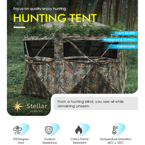 Tenda da Campeggio Pieghevole Impermeabile Mimetica con Visibilità a 270 Gradi per Caccia e Avventure all'Aperto - Product Image 6