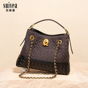 Bolso Tote de PU con Cadena Tejida, Estilo Retro, Gran Capacidad, para Llevar Bajo el Brazo, al Hombro o Cruzado, para <span class=keywords><strong>Mujer</strong></span>, Novedad 2025 - Product Image 3