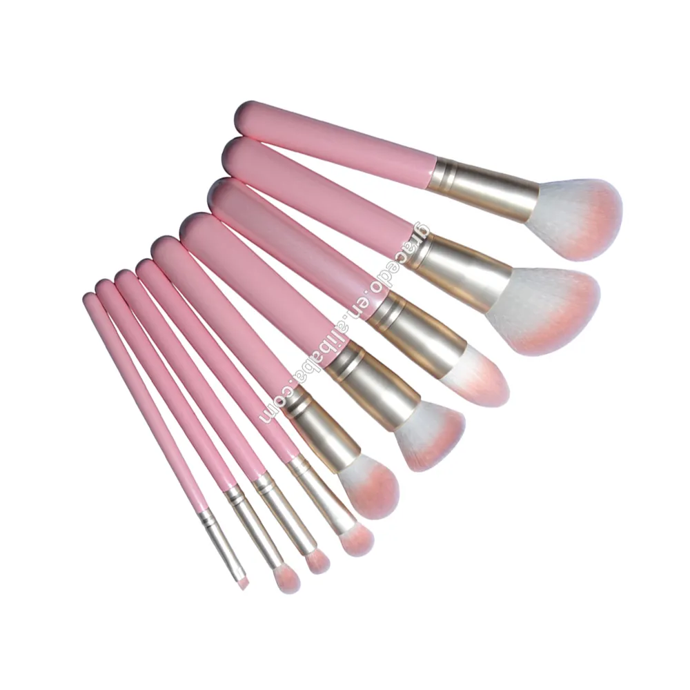 Daily makeup 9 pcs pink wholesale makeup brush set china supplier