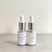 Botol Serum Kaca Bulat Kosong 10ml 15ml 20ml dengan Pipet untuk Tincture, Lotion, Minyak Tubuh, Minyak Jenggot, Label Logo Merek Kustom
