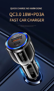 Caricabatterie Rapido 18W per Auto, Caricatore USB QC3.0 Tipo <span class=keywords><strong>C</strong></span> per <span class=keywords><strong>2</strong></span> Dispositivi - Product Image 5