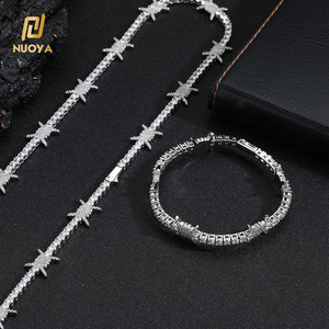 Collar de Cadena de Espinas con Circonitas Brillantes Estilo Hip Hop para Mujer, Chapado en Oro de 18K - Product Image 5