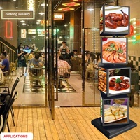 Boîte lumineuse publicitaire LED pour supermarché ADE, logo de marque promotionnel, affichage de menu, enseigne rotative classique, cadre métallique à 4 côtés et 4 niveaux