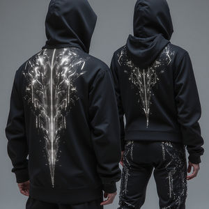 Vente en gros de survêtements unisexes en polyester/coton deux pièces pour hommes et femmes vêtements d'automne - Product Image 3