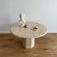 BOTON pierre naturelle décoration personnalisée de la maison marbre poli Beige salle à manger travertin Table basse