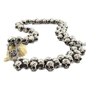 Collar de Cadena de Motocicleta con Calavera, Enorme, en Acero Inoxidable -n000202 - Product Image 1