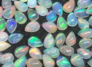 Natural Ethiopian <b>Opal</b> Pear Cabochon Lot 5x7mm Two Piece Gemstone Collection For Rings Pendants <b>Earrings</b> DIY Jewelry Design - Product Image 2