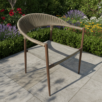 Chaise de salle à manger en métal de haute qualité pour jardin, restaurant, terrasse, chaise empilable en rotin durable
