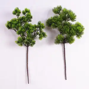 인공 식물 작은 소나무 미니 크리스마스 트리 시뮬레이션 소나무 가지 잎 분재 액세서리 꽃 장식 식물