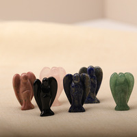 Pierre semi-précieuse en cristal naturel, 5 cm, pierre énergétique ange, artisanat sculpté à la main, décoration d'intérieur, ornement, Chine, carton