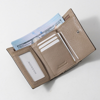 Dompet Wanita Tempat Kartu Kredit Perlindungan RFID Kulit Asli Mewah Dompet Wanita Kapasitas Besar Tas Koin Mini Penutup Kancing