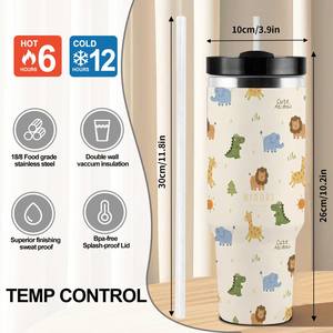 Free Shipping Support DIY Custom 40oz Tumbler Handle Large Capacity Camping Stainless Steel Vacuum Insulated Eco-Friendly <b>Water</b> - Product Image 2