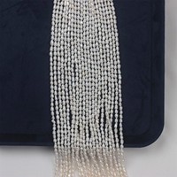 Perles d'eau douce naturelles en vrac, de qualité AAA/AA, de 3-4 mm, en forme de mini-riz, percées sur le dessus, pour la création de colliers et bracelets DIY