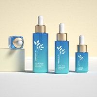 Flacon compte-gouttes carré en verre dépoli personnalisé IDEALPAK 15ml 30ml 50ml pour sérum de soin de la peau avec bouchon à vis et couvercle doré