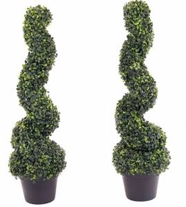 Arbre en spirale artificiel en buis, topiaire, décoration intérieure, <span class=keywords><strong>jardin</strong></span>, plante artificielle en pot, certifié UV, décoration d'hôtels - Product Image 1