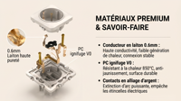 Prise murale standard européenne 82 mm, unipolaire, 10A/16A, 250V, en matériau PC, certifiée CE RoHS, garantie de 2 ans
