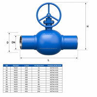 Vanne à boisseau sphérique entièrement soudée en acier au carbone à passage complet API 6D, vente en gros directe usine, pour pipelines longue distance pétrole-gaz