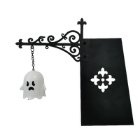 Lampe de nuit LED en forme de fantôme avec logo personnalisé, alimentée par énergie solaire, IP55, lumière décorative vintage pour bibliothèque, lanterne 3D noire