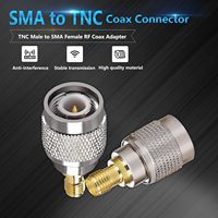 Adaptador Coaxial RF SMA-TNC, Conector SMA Macho a TNC Hembra para Conversión de Antena Aérea 3G 4G LTE, Impedancia de 50/75 ohmios, 5000 Ciclos