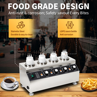 Machine professionnelle électrique en acier inoxydable pour réchauffer le chocolat, le fromage, les fruits et les sauces, avec 4 bouteilles, idéale pour les restaurants