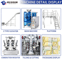 Machine d'emballage verticale automatique de remplissage, scellage et découpe pour aliments, produits d'épicerie, snacks, bonbons, confiseries, machine d'emballage sous vide