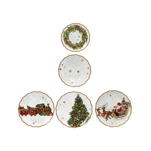 Christmas Classic Plant Pattern Porcelain <b>Dinnerware</b> 18-Piece Set Handpainted Dishwasher Safe - Product Image 1