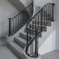 Rampe d'escalier intérieure en fer forgé galvanisé, motif floral vintage, pour villa duplex