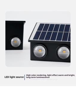 Lampu cuci dinding bertenaga surya <span class=keywords><strong>LED</strong></span> lampu sorot tenaga surya IP65 tahan air untuk taman Villa eksterior lanskap Sensor gerak pencahayaan