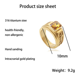 Anillo Geométrico Unisex con Circonita Cúbica Azul en Engaste de Bisel para Regalo de Joyería de Moda - Product Image 5