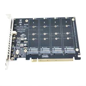 4 puertos <span class=keywords><strong>M</strong></span>.2 NVME SSD a tarjeta de expansión de lector PCIE X16 4X32Gbps - Product Image 3