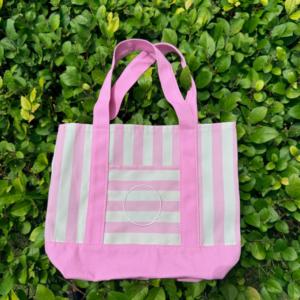 Bolsa de Compras de Lona a Rayas Estilo Trader Joe's, Personalizada con Bordado, Resistente, de Algodón, Ecológica, con Cinta - Product Image 2