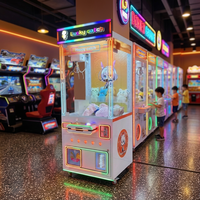 BBY Machine à griffes en métal avec néons LED, 110V, à monnayeur, jeu d'arcade avec support espagnol pour centre commercial et centre de divertissement