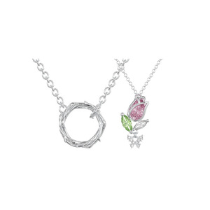 Collier pendentif croix en argent pur S925 avec perles de millet, blanc pur, luxe, romantique, style médiéval, pour mariage - Product Image 5