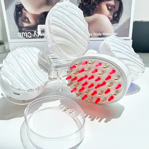 Home silicone hair brush scalp massager electric beauty device head hair comb red led light scalp massage brush for hair growth