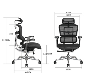Chaise de bureau pivotante contemporaine en maille avec base en aluminium - Product Image 2
