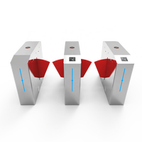Lecteur de code QR à reconnaissance faciale, barrière à battant en acier inoxydable 304, protection IP54, système de contrôle d'accès bidirectionnel