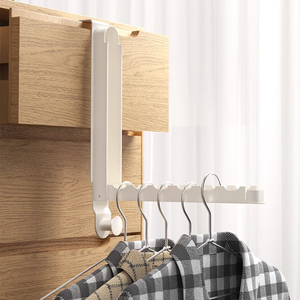 SANIPRO Stendibiancheria Pieghevole <span class=keywords><strong>Portatile</strong></span> da Viaggio con Ganci per Appendere Sopra la Porta, Stendino Resistente per Cappotti e Vestiti - Product Image 2