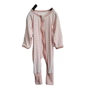 Baby Clothing Fiber Bamboo Printing Long Sleeves Newborn Baby Onesie with Zipper Baby Unisex Rompers