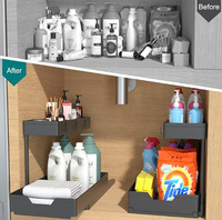 Meuble de rangement moderne en plastique durable, multifonctionnel, non pliable, sur pieds, avec deux tiroirs coulissants à grande capacité et forte capacité de charge
