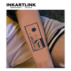 <span class=keywords><strong>Tatouage</strong></span> temporaire de paysage urbain de haute qualité personnalisable, commande en gros, unisexe, motif <span class=keywords><strong>lune</strong></span> noire pour le bras, longue durée, semi-permanent - Product Image 2