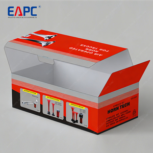 EAPC OE 301 Série Double <span class=keywords><strong>Klaxon</strong></span> à Air Deux Trompettes 12V 24V <span class=keywords><strong>KLAXON</strong></span> DE CAMION AVEC VALVE Noir Rouge Chrome - Product Image 3
